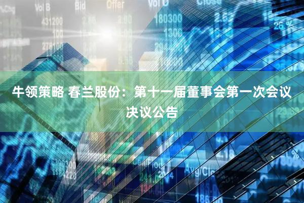 牛领策略 春兰股份：第十一届董事会第一次会议决议公告