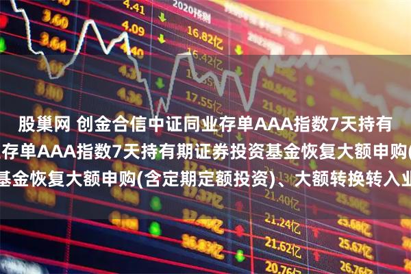 股巢网 创金合信中证同业存单AAA指数7天持有期: 创金合信中证同业存单AAA指数7天持有期证券投资基金恢复大额申购(含定期定额投资)、大额转换转入业务的公告