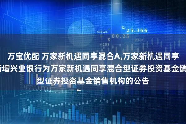 万宝优配 万家新机遇同享混合A,万家新机遇同享混合C: 关于新增兴业银行为万家新机遇同享混合型证券投资基金销售机构的公告